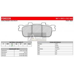 ΛΥΡΗΣ FERODO ΤΑΚΑΚΙΑ ΟΠΙΣΘΙΑ ΓΙΑ SYM CRUISYM 300 i 2017-, FDB2226EF