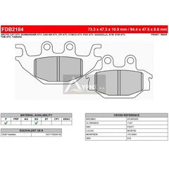 ΛΥΡΗΣ FERODO ΤΑΚΑΚΙΑ ΟΠΙΣΘΙΑ ΓΙΑ SYM WOLF 300 i 2015-, FDB2184P