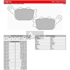 ΛΥΡΗΣ FERODO ΤΑΚΑΚΙΑ ΟΠΙΣΘΙΑ ΓΙΑ YAMAHA XSR 700 ABS 2016-, FDB754P