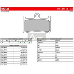 ΛΥΡΗΣ FERODO ΤΑΚΑΚΙΑ ΕΜΠΡΟΣ ΓΙΑ YAMAHA YZF 1000 R1 2015-, FDB605ST