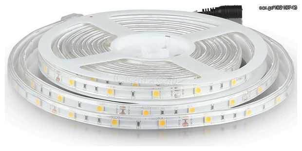 LED Ταινία V-TAC 4,8W (7.2W) 30 smd 5050 Led/m Ψυχρό Λευκό Αδιάβροχη 5Μ 2144