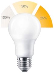 LED Λάμπα Ντιμαριζόμενη σε 3 επίπεδα φωτεινότητας E27 9W A60 VTAC Ψυχρό Λευκό 4449