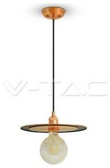Κρεμαστό Φωτιστικό V-TAC Μεταλλικός Δίσκος Rose Gold με ντουί Ε27 3751