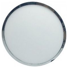 LED Εξωτερικό Πάνελ mini slim Χρώμιο 12W στρογγυλό Θερμό Λευκό 6364