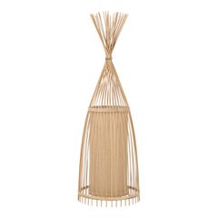 GLOBOSTAR® AZORES 01753 Boho Επιδαπέδιο Φωτιστικό με Ντουί 1 x E27 AC 220-240V IP20 - Μπεζ - Μ30 x Π30 x Υ90cm
