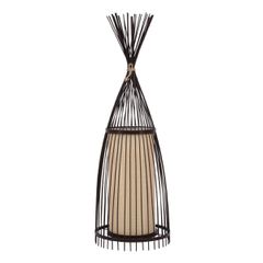 GLOBOSTAR® AZORES 01754 Boho Επιδαπέδιο Φωτιστικό με Ντουί 1 x E27 AC 220-240V IP20 - Καφέ & Μπεζ - Μ30 x Π30 x Υ90cm