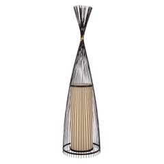 GLOBOSTAR® AZORES 01756 Boho Επιδαπέδιο Φωτιστικό με Ντουί 1 x E27 AC 220-240V IP20 - Καφέ & Μπεζ - Μ40 x Π40 x Υ150cm
