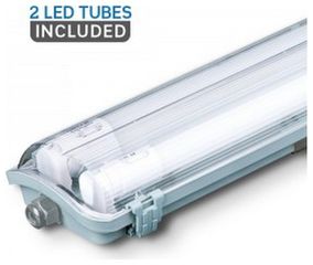 LED Φωτιστικό Αδιάβροχο με 2 Λάμπες LED τύπου φθορίου 2X 18W 120cm Φως Ημέρας