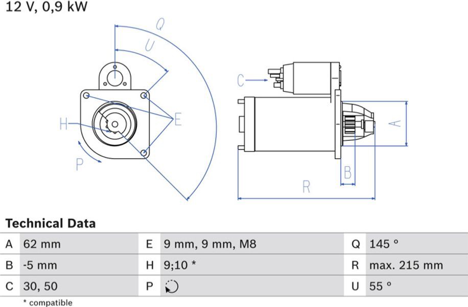 Bosch Μίζα - 0 986 013 850