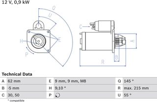 Bosch Μίζα - 0 986 013 850