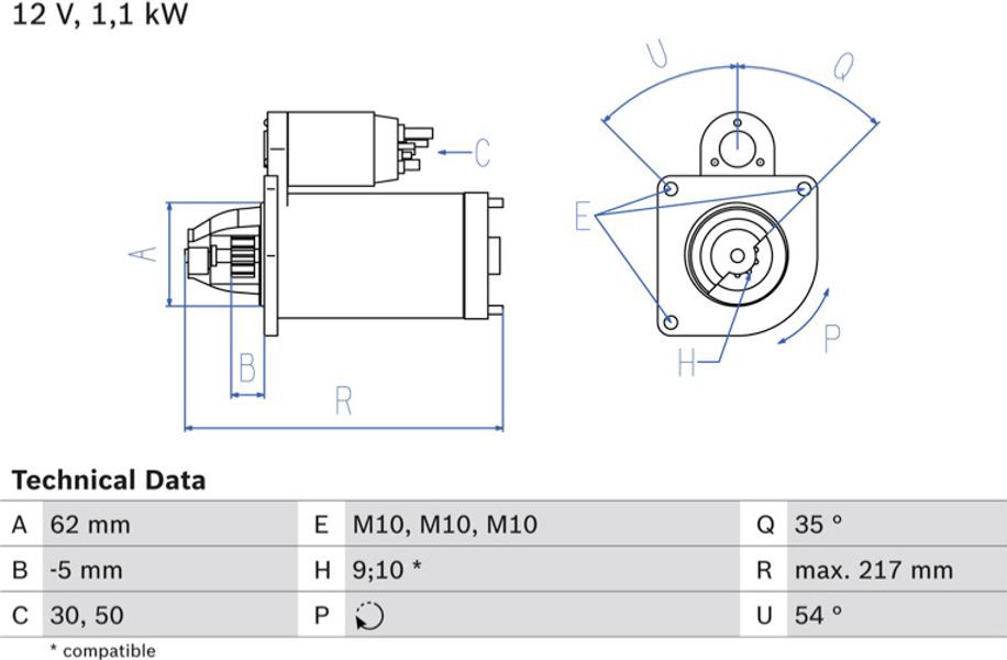 Bosch Μίζα - 0 986 016 530