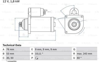 Bosch Μίζα - 0 986 016 990