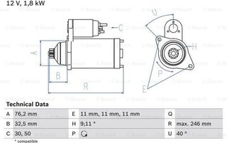 Bosch Μίζα - 0 986 017 000