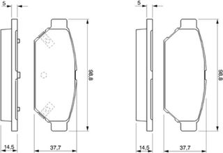 Bosch Σετ τακάκια, Δισκόφρενα - 0 986 424 464