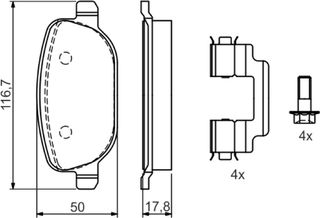 Bosch Σετ τακάκια, Δισκόφρενα - 0 986 424 775