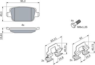 Bosch Σετ τακάκια, Δισκόφρενα - 0 986 494 214