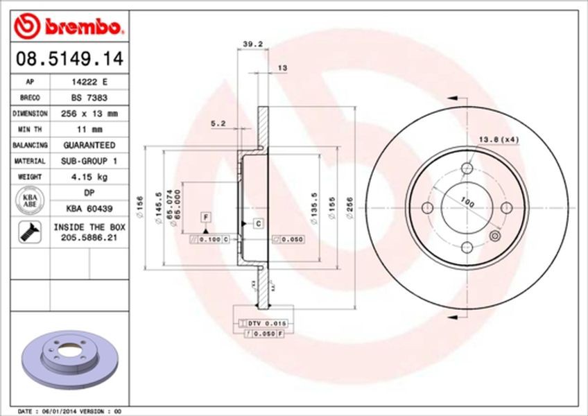 Brembo Δισκόπλακα - 08.5149.14