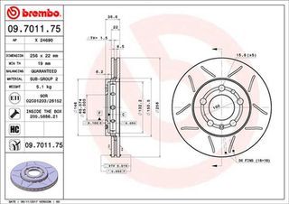 Brembo Δισκόπλακα - 09.7011.75