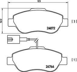 Brembo Σετ τακάκια, Δισκόφρενα - P 23 107