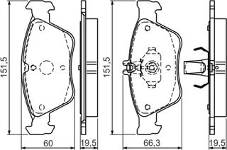 Bosch Σετ τακάκια, Δισκόφρενα - 0 986 494 002