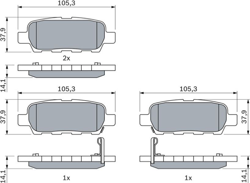 Bosch Σετ τακάκια, Δισκόφρενα - 0 986 494 090