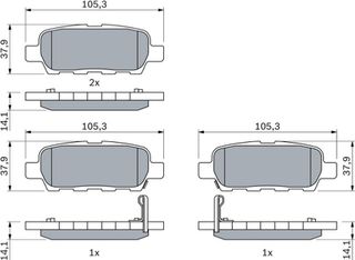 Bosch Σετ τακάκια, Δισκόφρενα - 0 986 494 090