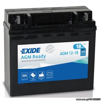 EXIDE AGM12-12 AGM TECHNOLOGY. 1χρονο εγγύηση 