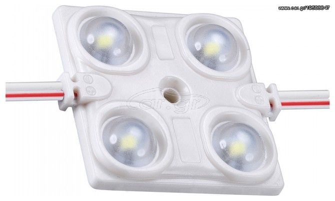 LED Module Αδιάβροχο IP68 Τετράγωνο με 4 SMD 2835 12v 1.44W Ψυχρό Λευκό 5130