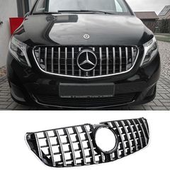 Μάσκα Για Mercedes-Benz V-Class W447 14-19 GT Amg Panamericana Look Μαύρο/Χρώμιο 1 Τεμάχιο