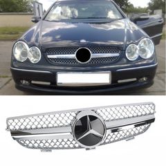 Μάσκα Για Mercedes-Benz CLK-Class W209 03-09 Amg Look Με Μονή Γρίλια Χρώμιο 1 Τεμάχιο