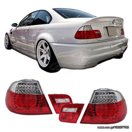 Πισινά Φανάρια Set Για Bmw 3 E46 Coupe 99-03 Led Red/Crystal Depo