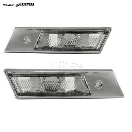 Πλαϊνά Φλας Φτερού Για Bmw 3 E36 90-96 / 3 E30 / 5 E34 88-95 / 7 E32 86-94 Chrome Βιδωτό 2 Τεμάχια