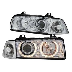 Μπροστινά Φανάρια Set Για Bmw 3 E36 90-99 Sedan / Compact / Touring Angel Eyes Χρωμίου H7/H7 Depo