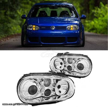 Μπροστινά Φανάρια Set Για Vw Golf IV (4) 97-03 R32 Look Projectors Χρωμίου H7/H7/H3 Depo