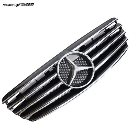 Μάσκα Για Mercedes-Benz E-Class W211 02-06 Amg Look Με 5 Γρίλιες Μαύρο/Χρώμιο 1 Τεμάχιο