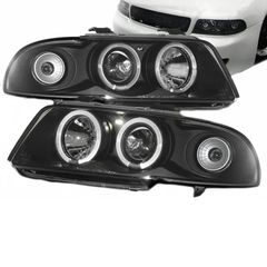 Μπροστινά Φανάρια Set Για Audi A4 B5 94-98 Angel Eyes Μαύρα H1/H1 Sonar