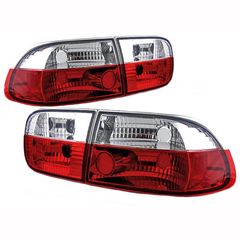 Πισινά Φανάρια Set Για Honda Civic 92-95 2D/4D Κόκκινο/Crystal Sonar