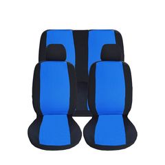Καλύμματα Καθισμάτων Υφασμάτινα Smart Style Μαύρο-Μπλε Σετ Εμπρός-Πίσω 8 Τεμάχια