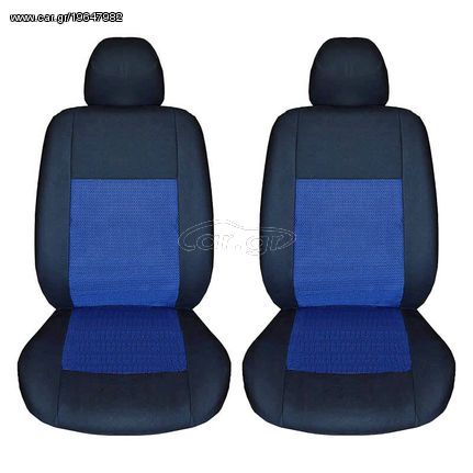 Καλύμματα Μπροστινών Καθισμάτων Υφασμάτινα Prime Μαύρο-Μπλε 6 Τεμάχια 11701