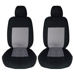 Καλύμματα Μπροστινών Καθισμάτων Υφασμάτινα Prime Μαύρο-Γκρι Ζευγάρι 6 Τεμάχια 11704