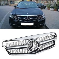 Μάσκα Για Mercedes-Benz E-Class W212 09-13 Amg Look Με Μονή Γρίλια Χρώμιο 1 Τεμάχιο