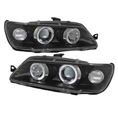 Μπροστινά Φανάρια Set Για Peugeot 306 93-97 Angel Eyes Μαύρα H1/H1 JunYan