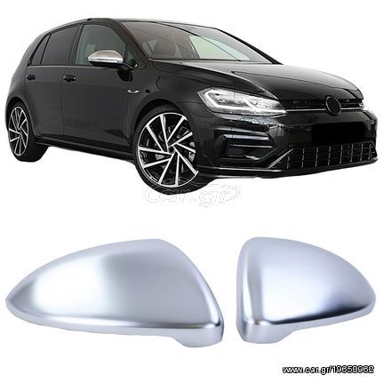 Καπάκια Καθρεφτών Για VW Golf VII (7) 12-20 / Touran 15+ Brushed Aluminium 2 Τεμάχια