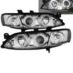 Μπροστινά Φανάρια Set Για Opel Vectra B 99-02 Angel Eyes & Led Χρωμίου H1/H1 Sonar