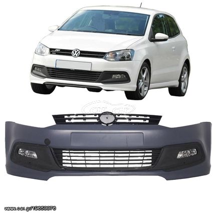 Μπροστινός Προφυλακτήρας Για VW Polo 6R 09-17 R Line Look Με Μάσκα & Προβολείς