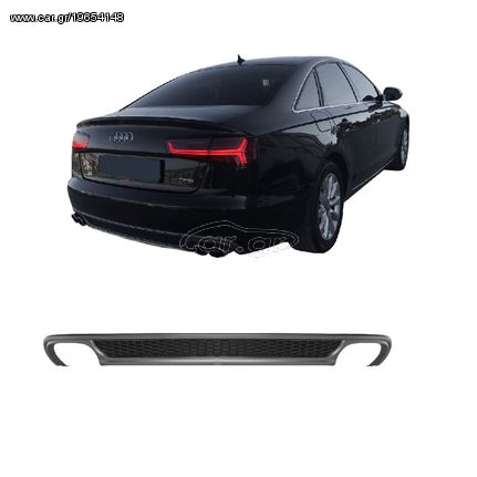 Diffuser Πίσω Προφυλακτήρα Για Audi A6 C7 Pre-Facelift 11-14 Sedan / Avant S-Line Look Από Abs Πλαστικό 1 Τεμάχιο