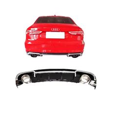 Diffuser Πίσω Προφυλακτήρα Για Audi A4 B9 RS4 Look Με Μπούκες Από Abs Πλαστικό