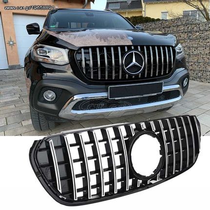 Μάσκα Για Mercedes-Benz X-Class W470 18+ GT Amg Panamericana Look Μαύρο/Χρώμιο 1 Τεμάχιο