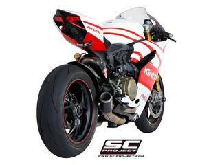 Sc Project Collector Pipe CR-T Muffler, semi-complete,Carbon without Titanium mesh on exit pipe Ducati Panigale 1199 2013 - 2014