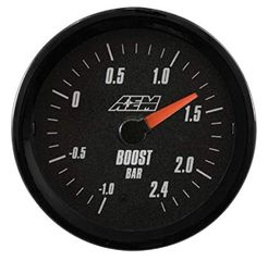 AEM BOOST GAUGE -1 TO 2.4BAR WITH BLACK AND WHITE FACE